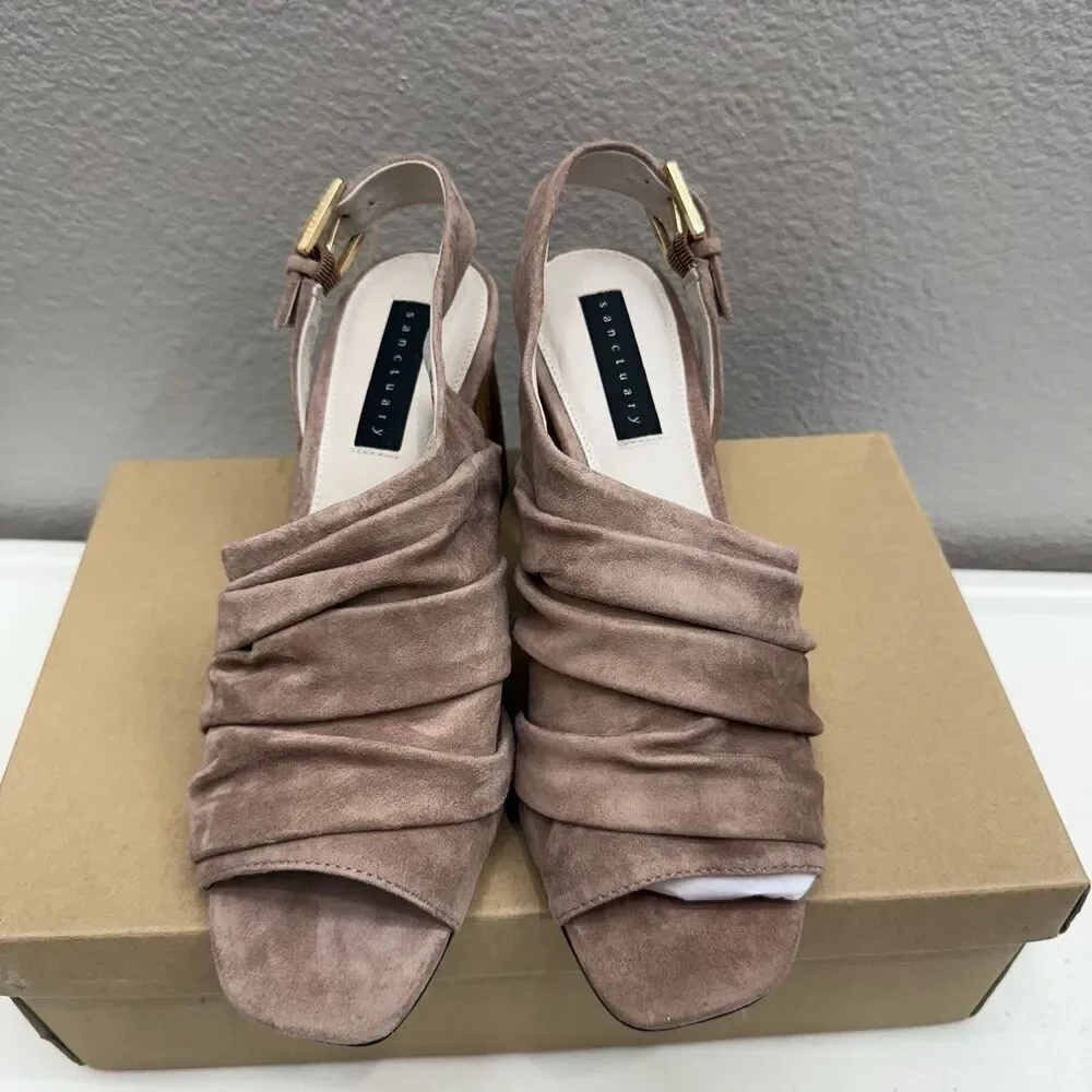 Sanctuary Regal Slouchy Asymmetric Sandal Desert Taupe - Size 7.5 M New